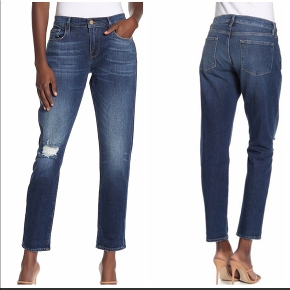Frame Medium Wash Ankle Slim Boyfriend Jeans 25 - Picture 1 of 8